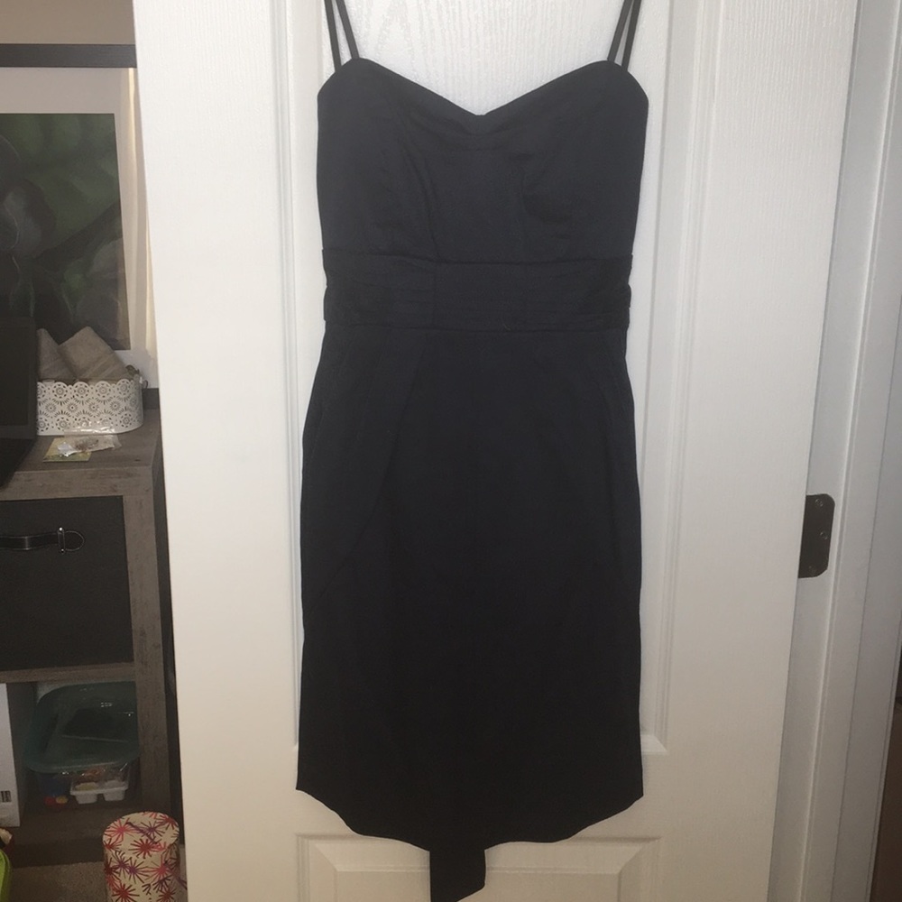 Strapless navy dress